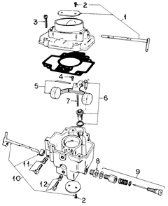 Carburetor Diagram and Parts List for 1914 145986100-145986399-146986100-146986399 Cub Cadet Lawn Tractor